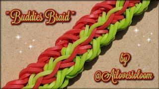 "Buddies Braid" 2 pin Rainbow Loom Bracelet Tutorial