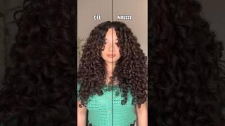 Gel vs. mousse on curly hair #curlyhairroutine #curlyhairjourney #curls