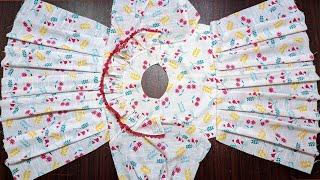 Round yoke baby girl frock cutting and stitching || 2  year baby girl frock tutorial