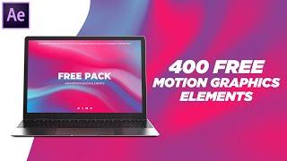 Free 400 Elements Motion Graphics Pack - After Effects | Free Openers, Typography, Transitions