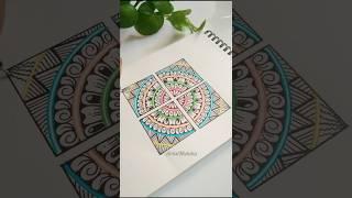 Try this ! square mandala art°• #shorts #art #mandala #trending #viralvideo #satisfying #drawing