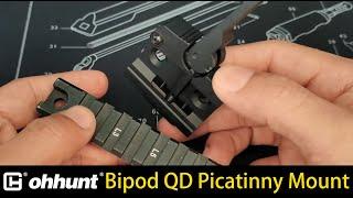 ohhunt Bipod QD Mount Adaptor 17S Style Adapter Picatinny Riser