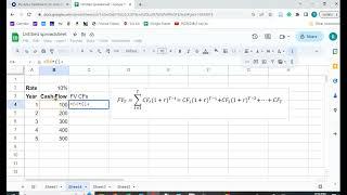 Future Value Multiple Cash Flows in Google Sheets