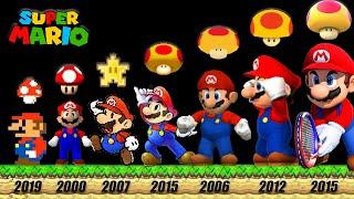 Evolution of Mega Mushroom Power-ups in Super Mario nintendo games