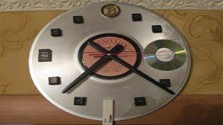 Часы из виниловой пластинки. Vinyl record clock