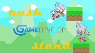 How to PUSH and STAND ON A BLOCK PLATFORM in gdevelop 5 platformer