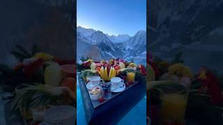 Floating breakfast in the Italian Alps️ #snow #shorts #winter