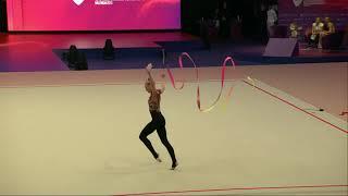 Viktoriia Onopriienko (UKR) Ribbon Qualification 40th FIG Rhythmic Gymnastics World Championships