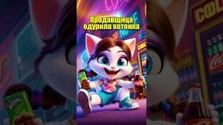 Продавщица одурила котёнка в нейросети #юмор #мультик #cats #dalle3 #chatgpt #cartoon #кот #ии