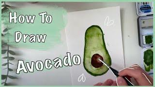 Avocado malen lernen in Aquarell / ClaLu Creative