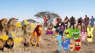 Wario & Friends Dies By Simba & His Pride Of African Lions After Upsetting Them ln The Savanna