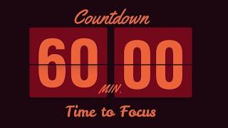 60-Minute Countdown Timer | Focus Timer for Study or Work or Meditation | No Music