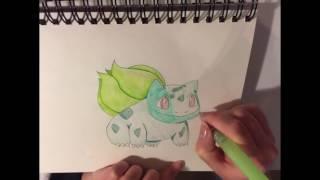 Bulbasaur: Inktense Pencils