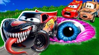 ZOMBIE Pit Transform In Beast Lightning McQueen & Big & Small Pixar Cars! Beam.NG Drive!