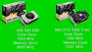 MSI GTX 1050 Ti 4GB vs MSI GTX 950 2GB