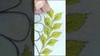 Beautiful leafy greens flower #trending #amazingembroidery #embroiderydesigning #embroiderydesigns