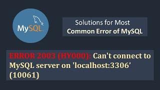 Can't connect to MySQL server on 'localhost:3306' (10061) | SQL Tutorial for Beginners in Hindi