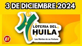 Resultado de LOTERIA del HUILA del martes 3 de diciembre de 2024 