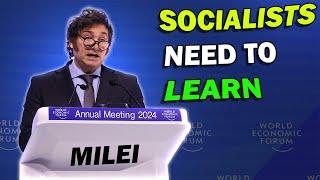 Milei's EXPLOSIVE Speech, SLAMS Socialism, Lifts Up Capitalism!!