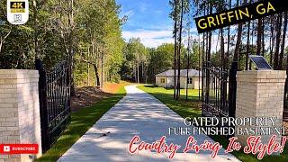 MUST SEE: 4 Acres Lot NO HOA Gated Property with Finished Basement 5,000+ sqft Griffin, GA