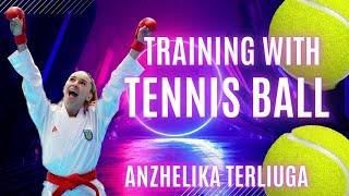 Reaction Training with Tennis Balls by Anzhelika Terliuga. KARATE 55