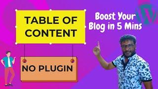 Table of Content | How to Add Table of Content in WordPress Posts and Pages for Free Without Plugin