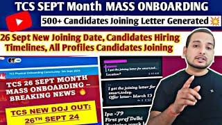 TCS 26 Sept 500+ Candidates Mass Onboarding  | Joining Letter | Interview Results | Offer Letter