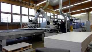 fischertech: KUKA-Roboter-Palettierung für Möbelteile / robot palletizing