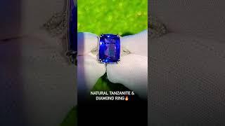 Natural Tanzanite & Diamond ring, 14k white gold, GIA certified, www.goldaevo.com #gemstone