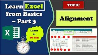 Learn Excel from Basics through Tamil | Functions of Alignment, Orientation, WrapText | Part 3