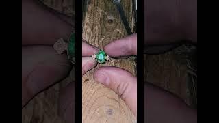 Natural tsavorite and diamonds ring, GIA certified, 14k yellow gold, www.goldaevo.com