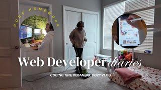 Cozy Day in the Life of a Web Developer | Homework and Coding Tips