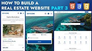 How to Build a Real Estate Website Using HTML, CSS And JavaScript | Step-By-Step Tutorial: Part 3