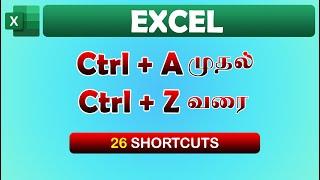 Ms-Excel Shortcut Keys In Tamil  Ctrl+A to Ctrl+Z || Naveen Kumar