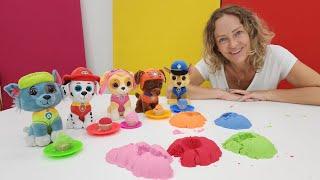 Spielspaß mit der Paw Patrol - Kuchen aus kinetischem Sand - Farben Lernen mit Nicole