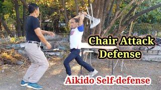 Chair Attack Defense - Aikido Self-defense #aikido #selfdefense