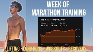 full week of training- WEIGHTS, LONG RUNS, WORKOUTS, RECOVERY