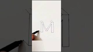 3D "M" Drawing #3d #drawing #3ddrawing || #shorts #shortsfeed