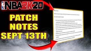 NBA 2K20 PATCH NOTES!! SEPT 13TH