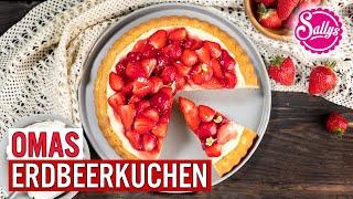 Erdbeerkuchen wie von Oma - mit selbstgemachtem Vanillepudding 