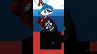Sea Hand Monster #2 - Tralalero Tralala Saves Acorn (Normal vs Horror Version) |Blue Bouncing Square