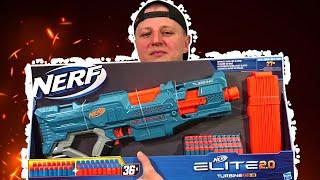 [ОБЗОР НЁРФ] Nerf Elite 2.0 Turbine CS-18 Распаковка, тестовая стрельба! Нёрф обзоры на русском 