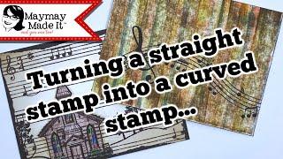 DIY Greeting Card Stamping a Musical Background with a Twist (curve)