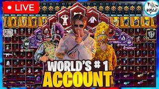 VALE PUBG 1V4  with WORLD RAREST ACCOUNT SOLO VS SQUAD KING IS LIVE  PUBG MOBILE