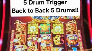 Back to Back 5 Drum Triggers!!! Big wins tonight on Dancing Drums !!