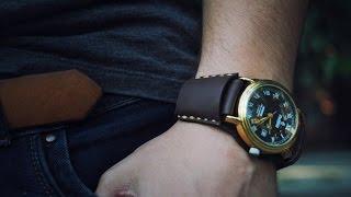 Работа с кожей. Простой браслет для часов (Simple leather watchband)