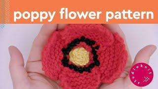 How to Knit a Poppy Flower