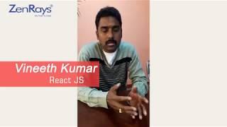 ReactJS Training in Bangalore Student Review Video 1 | ZenRays