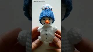 ️ CUTE CROCHET SNOWMAN  МИЛЫЙ ВЯЗАНЫЙ СНЕГОВИК КРЮЧКОМ #crochetsnowman #amigurumisnowman