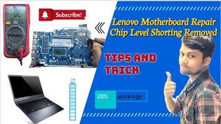 LENOVO MOTHERBORD SHORTING REMOVED| How to repair motherboard dead 11 th gen chip level reparing